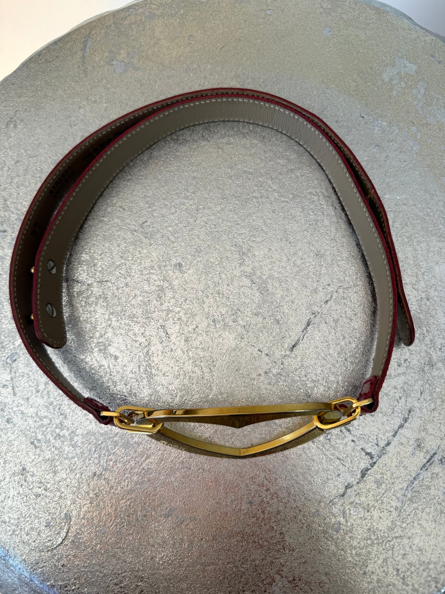 Moschino - Red Leather Heart Buckle Belt