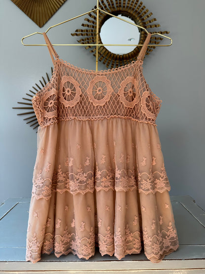 Mocha Boho Lace Top