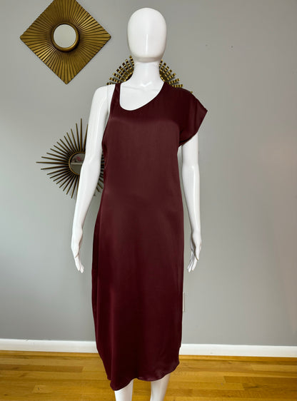 ZARA - Burgundy Asymmetrical Midi Dress