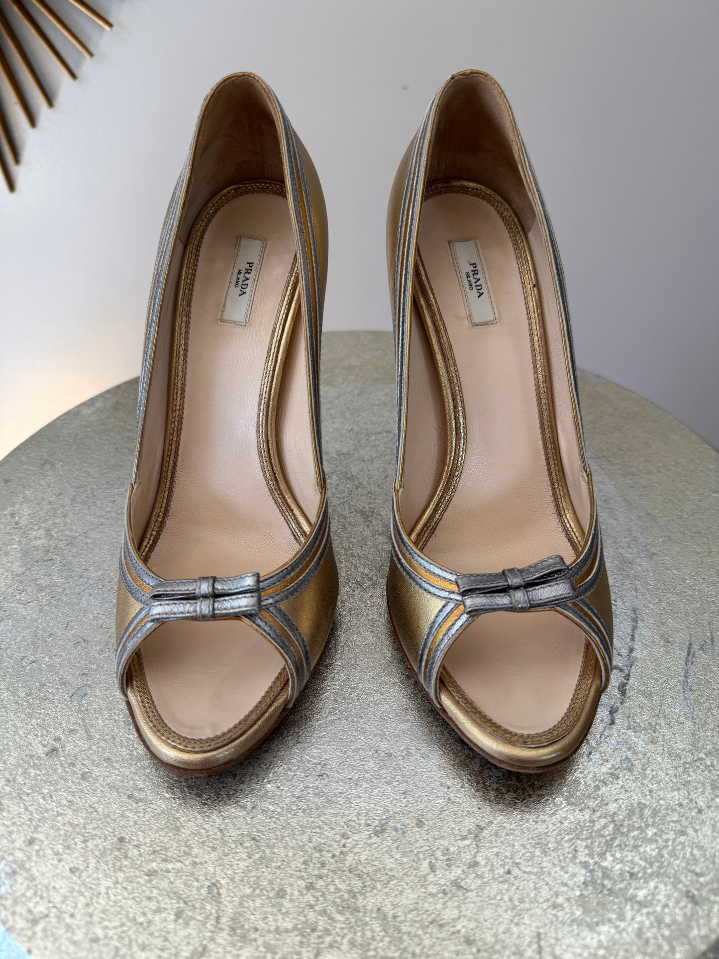 PRADA - Gold/Silver Calzature Donna Platino Heels