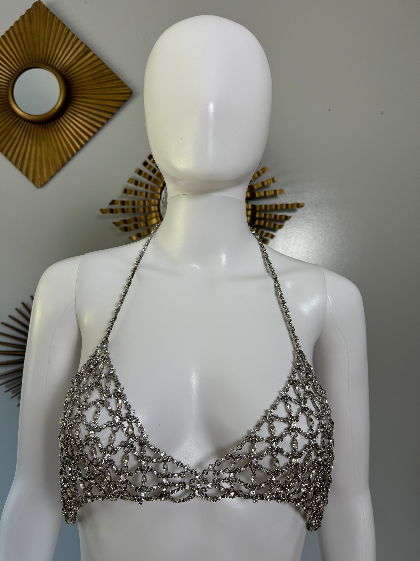 ZARA - Silver Rhinestone Bra Top