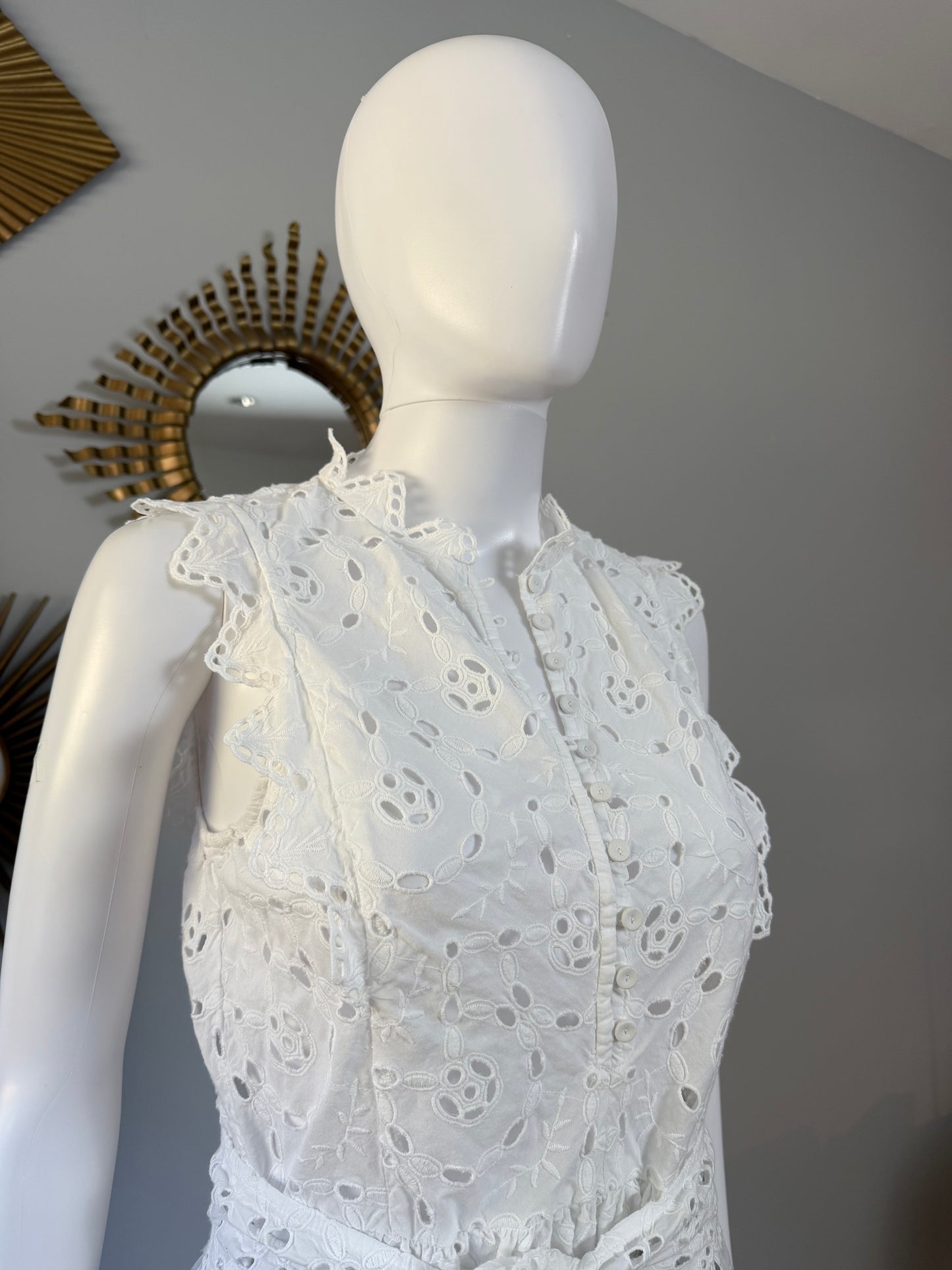 Rebecca Taylor - White Eyelet Cotton Top