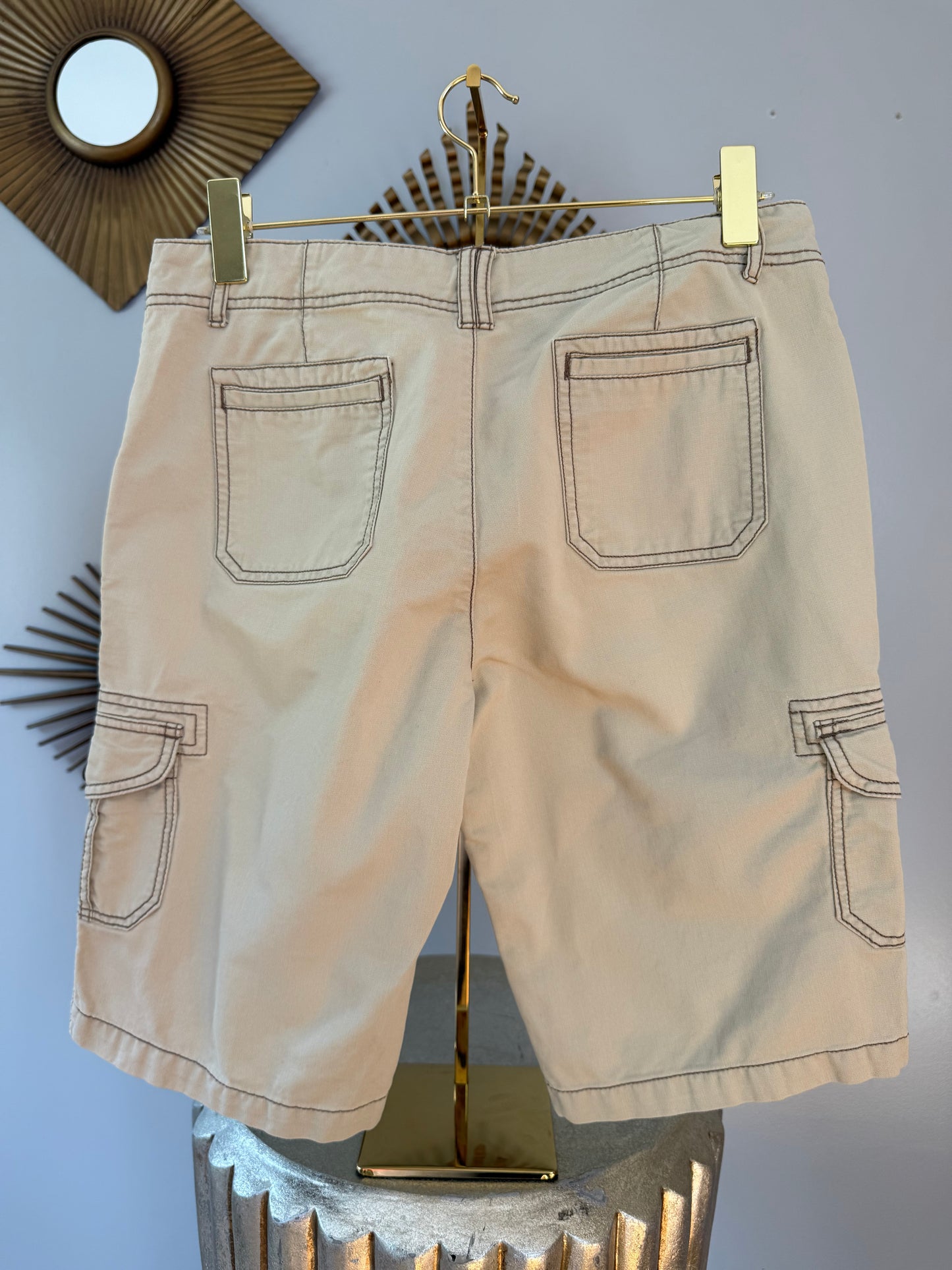 Natural Reflections - Beige Cargo Bermuda Shorts