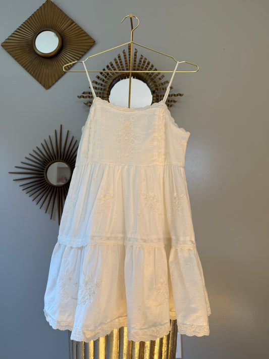 Urban Outfitters- Beige Hanna Embroidered Dress