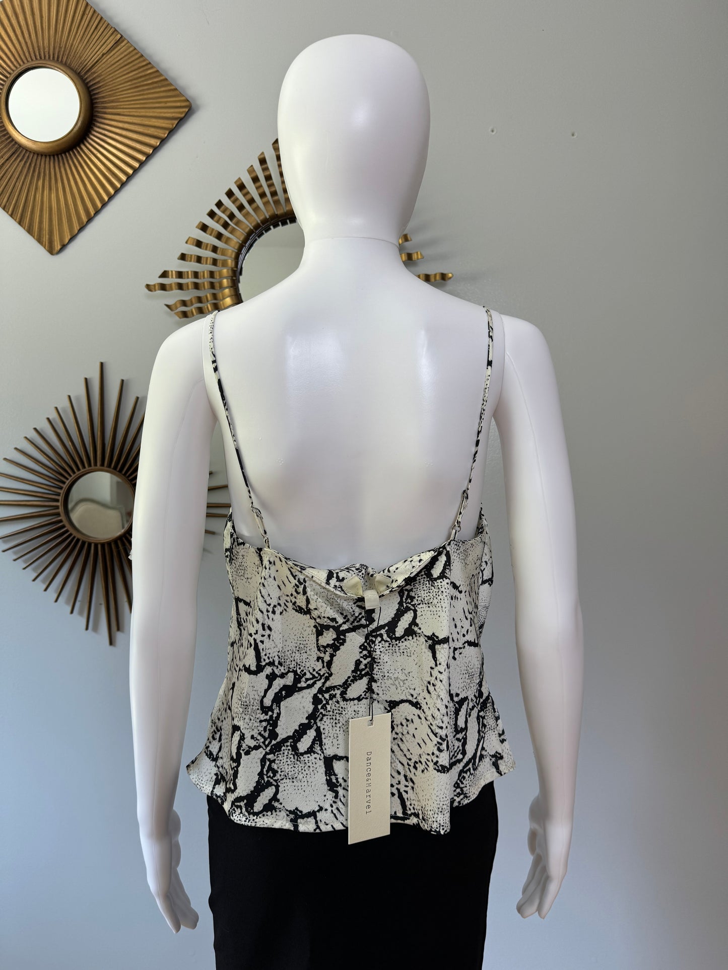 Dance & Marvel - Snakeskin Print Top w/ Cowl Neck