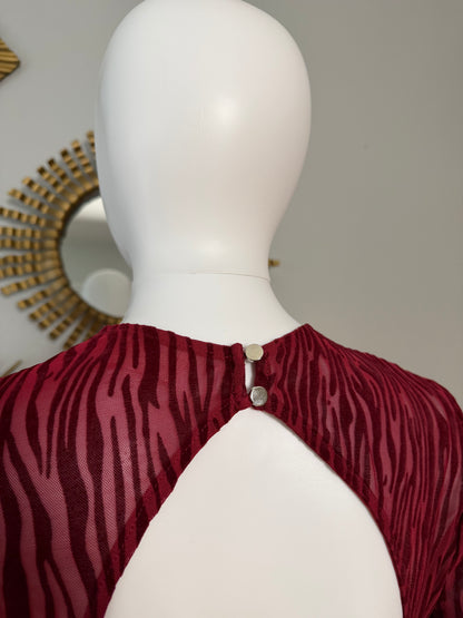 Miss Circle - Red Waylynn Velvet Burnout Maxi Dress