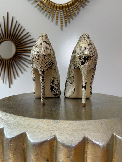 Steve Madden - Gold Vala Snakeskin Pumps