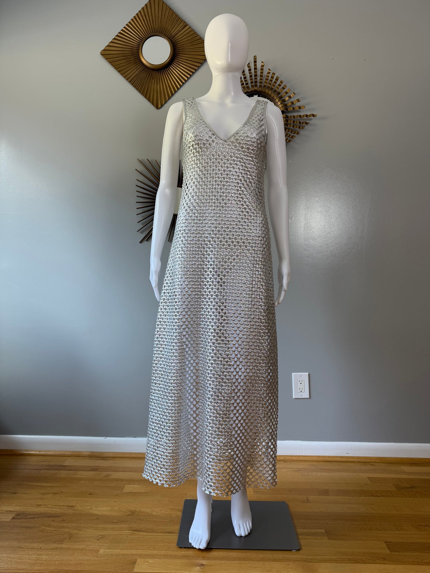 ZARA - Silver Faux Leather Mesh Coverup