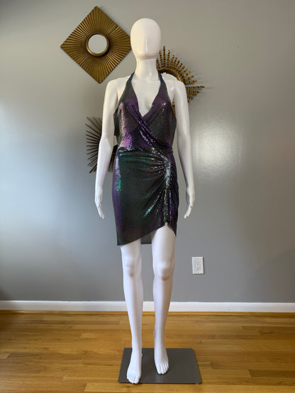 ZARA - Purple Chain-link Backless Dress