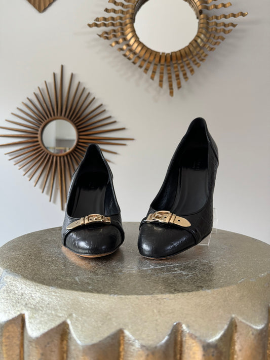 GUCCI - Margaux Black Calf Leather Pumps