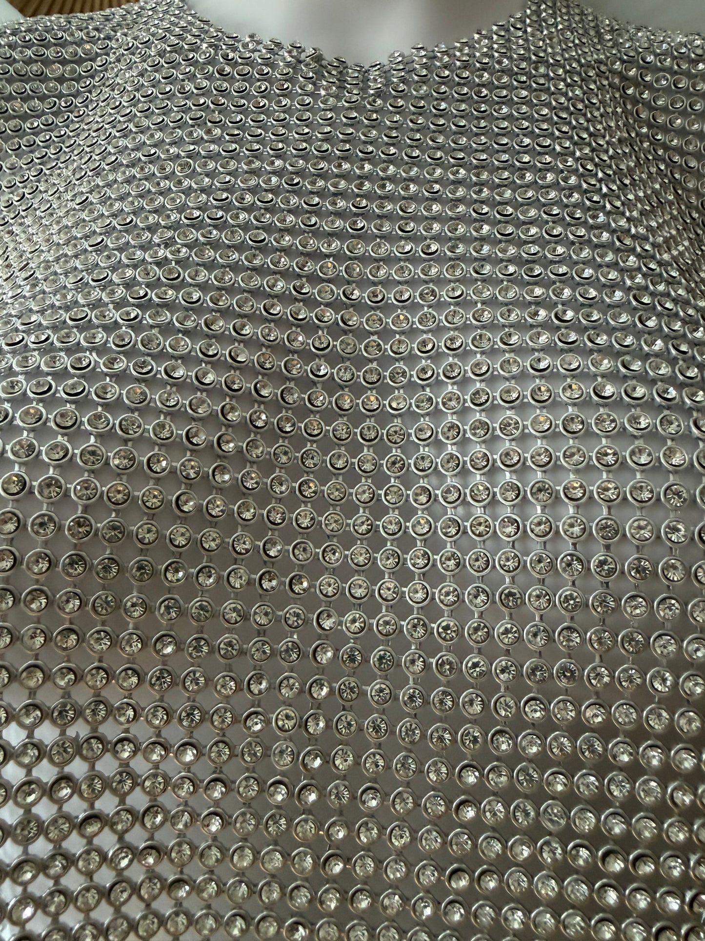 House of Harlow 1960 - Silver Rhinestone Embellished Crop Top