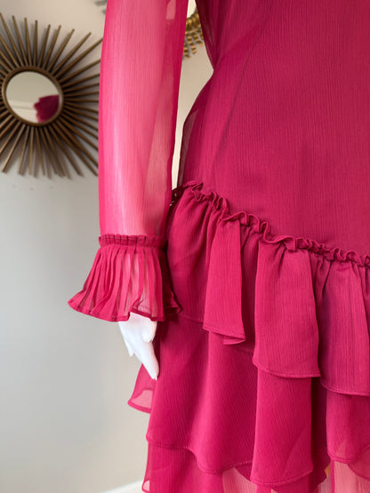 Ted Baker London - Pink Anastai Ruffled Long Sleeve Dress