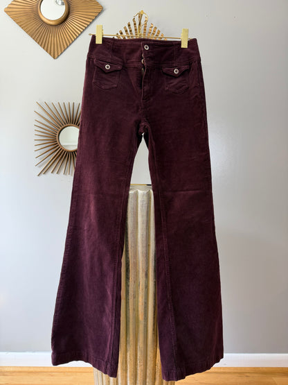 Anthropology- Wine Corduroy Pants