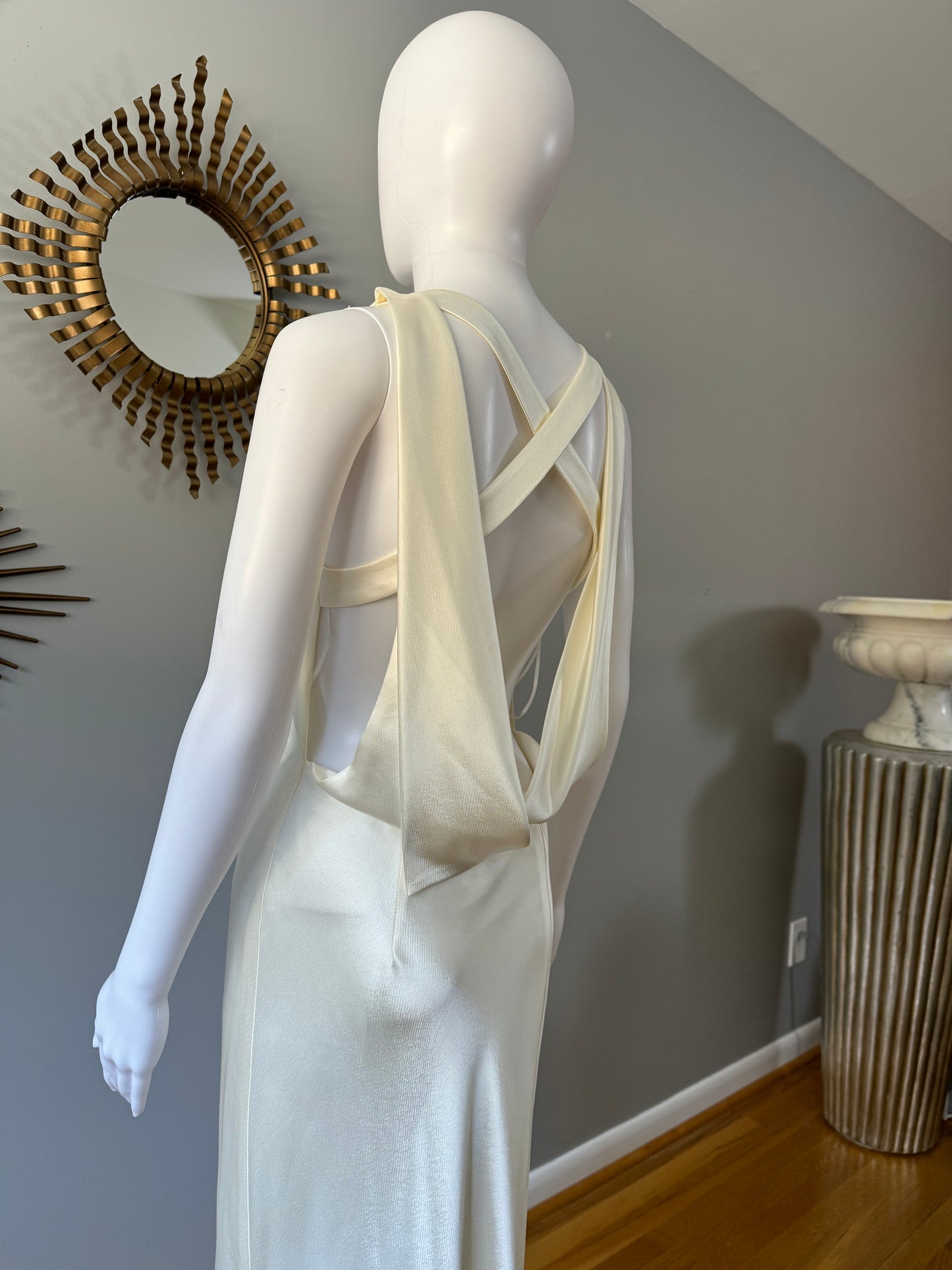 A.B.S by Allen Schwartz - Ivory Gown w/ Open Back-Chic Couture Closet ATL 