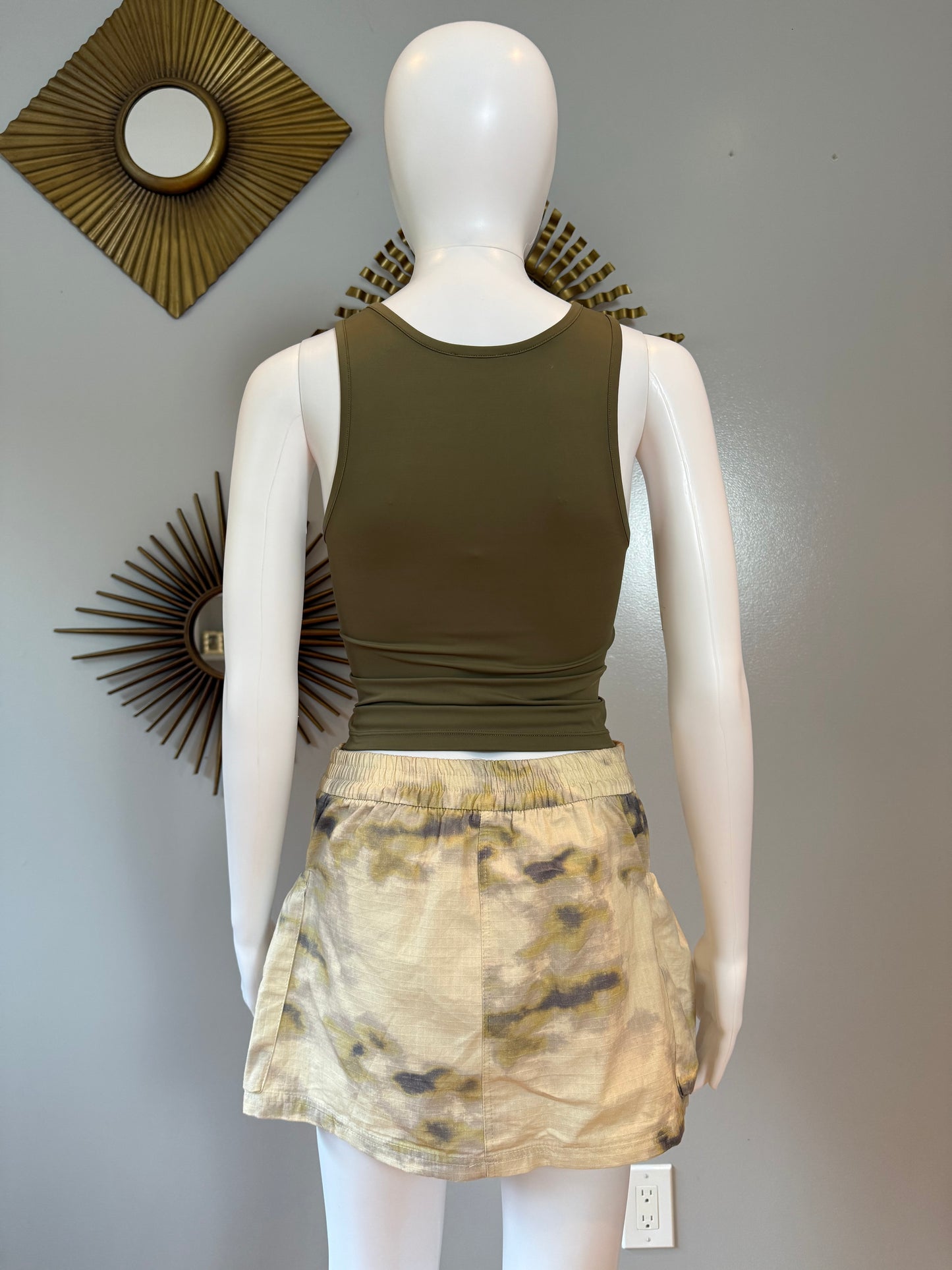 Miaou - Green Moss Lace Up Tank Top