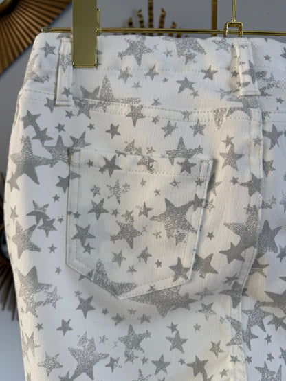Faded Glory - White Stretch Pants w/ Stars