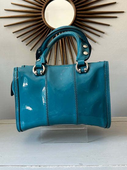 Karen Millen - Teal Patent Leather Handbag