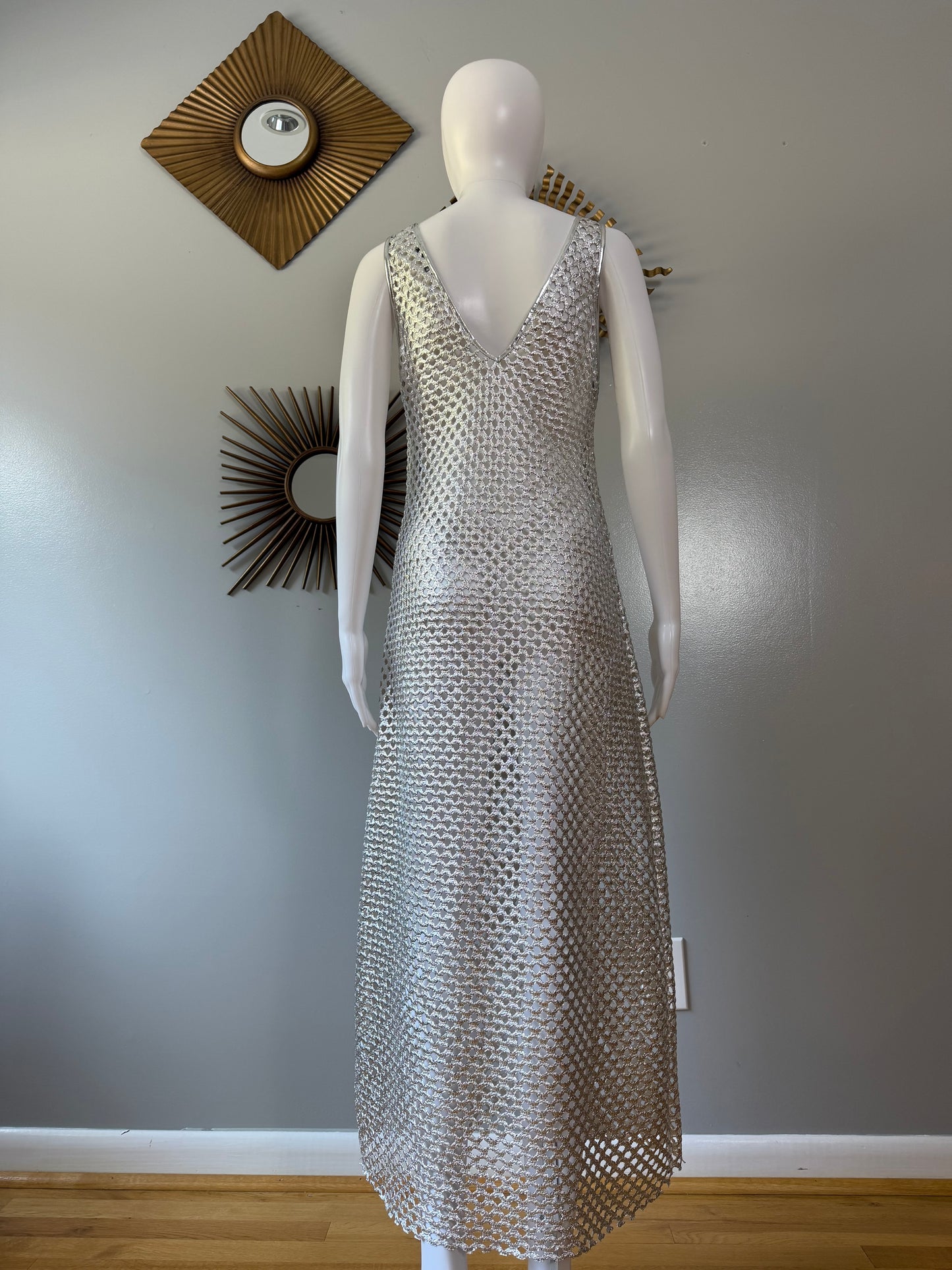 ZARA - Silver Faux Leather Mesh Coverup