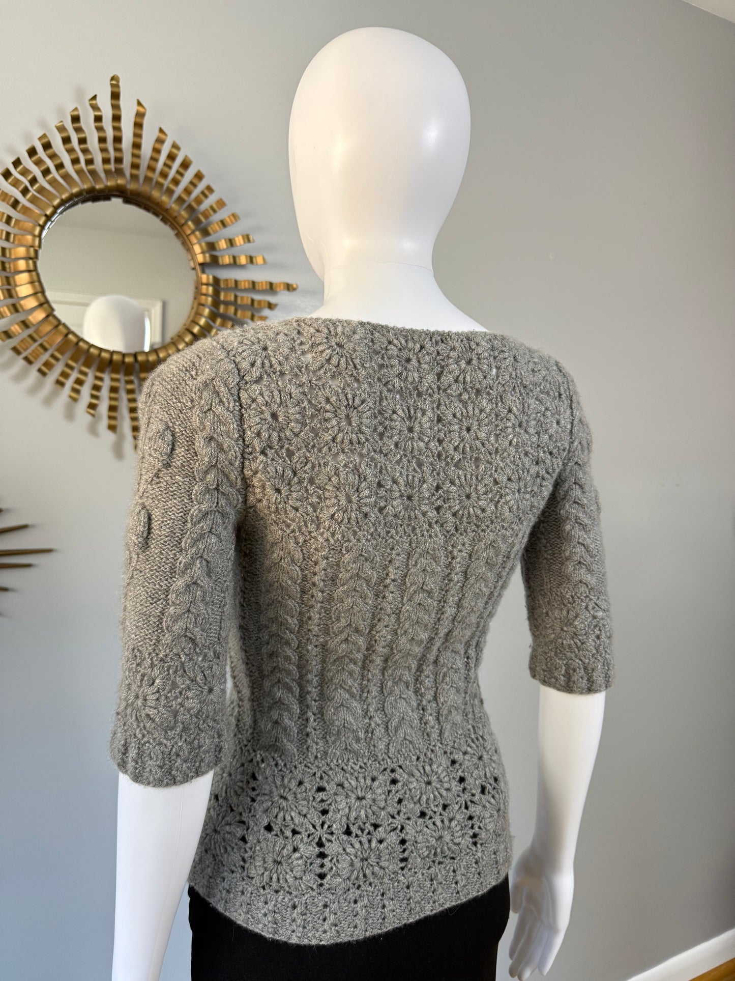 Oscar de la Renta - Gray Cashmere Sweater Runway Pre-fall 2010