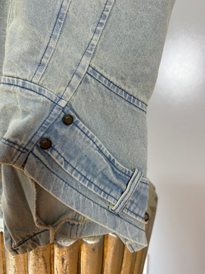 Denim Studded Moto Vest