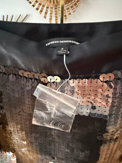 Express - Black Sequin Mini Skirt