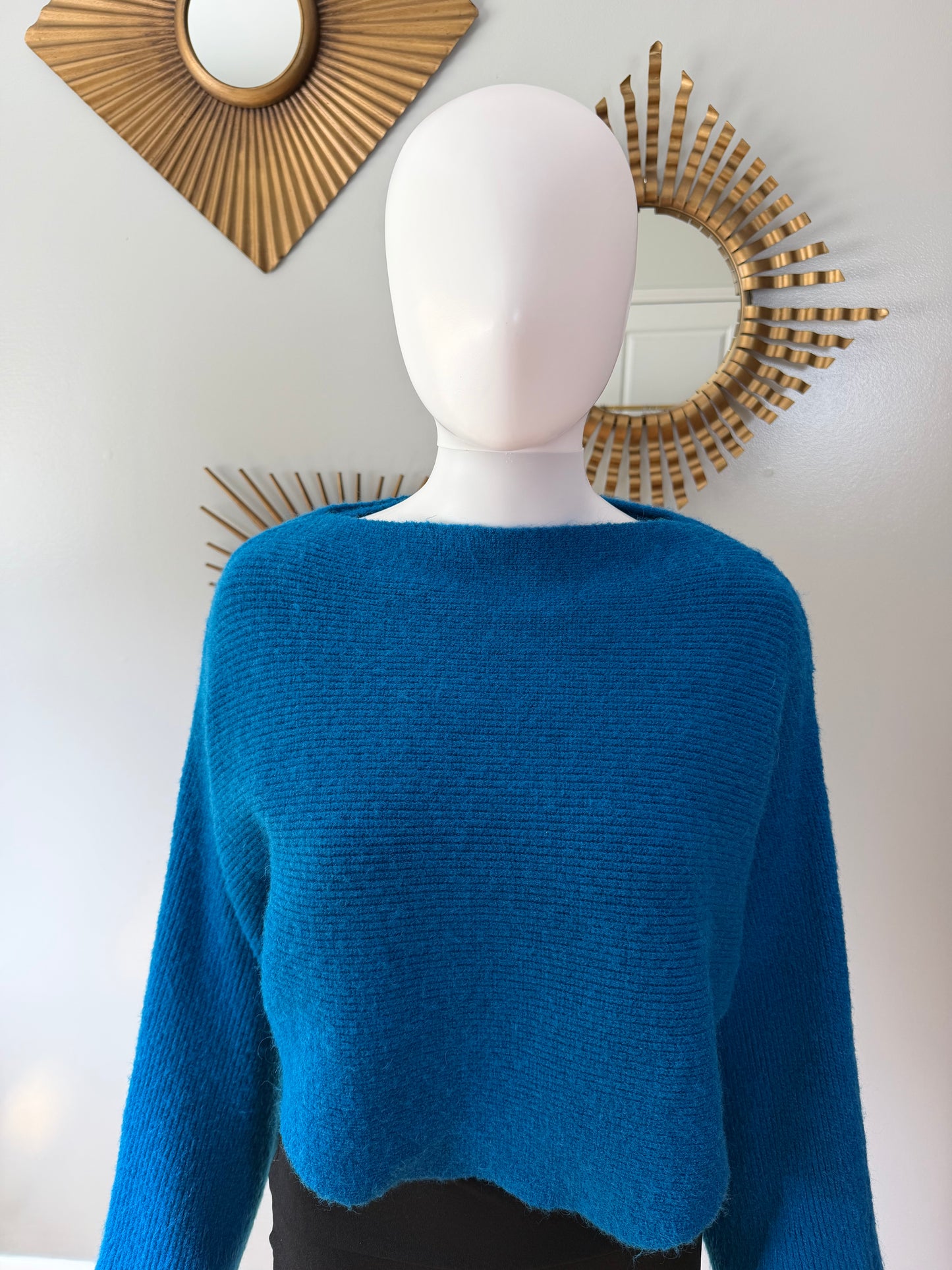 Blue High & Low Sweater