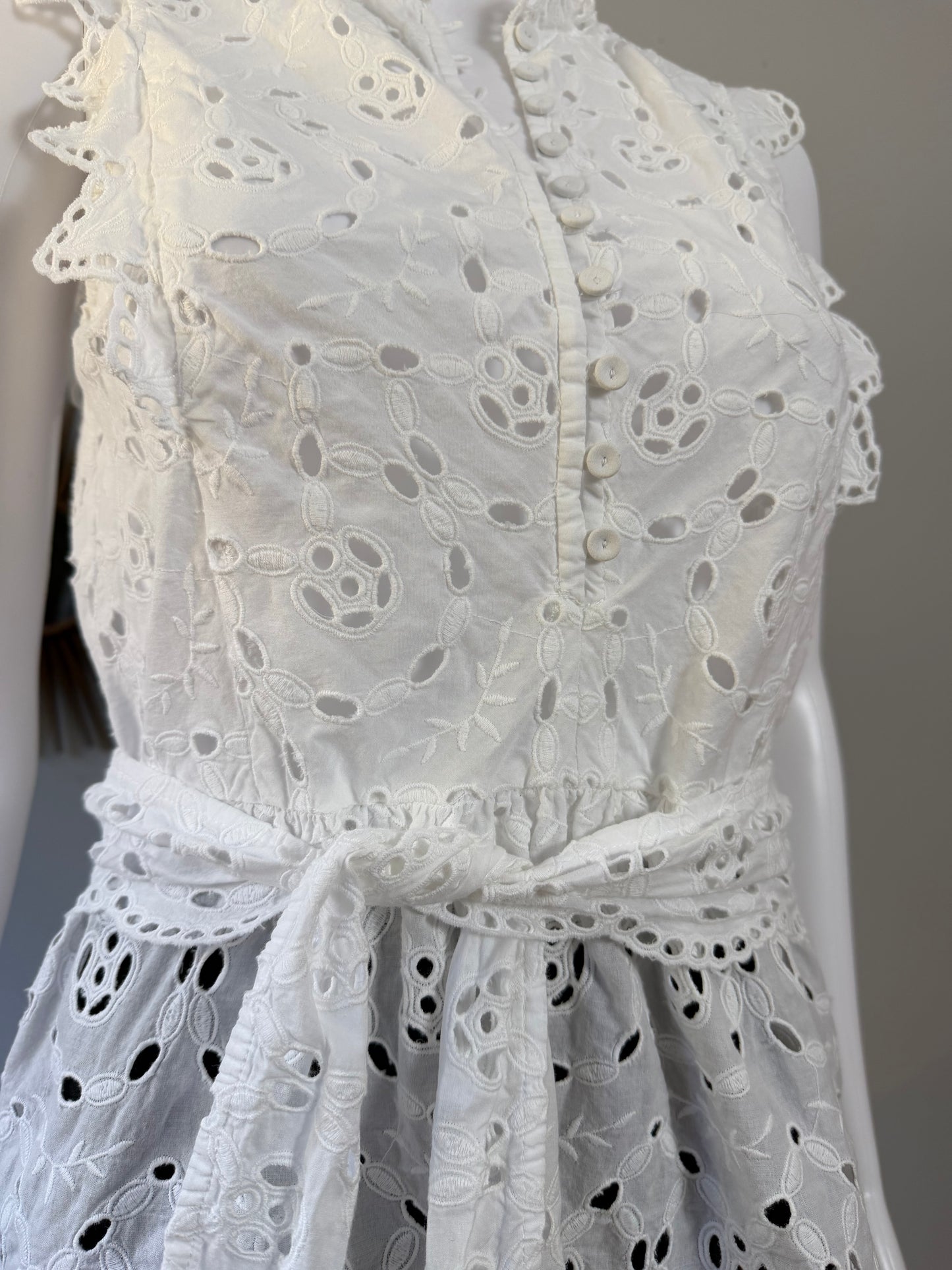 Rebecca Taylor - White Eyelet Cotton Top