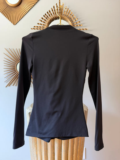 Aritzia - Black Contour Twist-Front Top