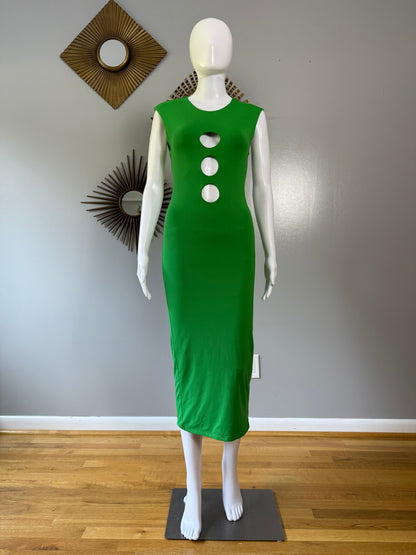Zara - Green Cutout Midi Dress