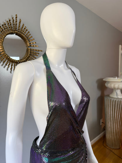 ZARA - Purple Chain-link Backless Dress