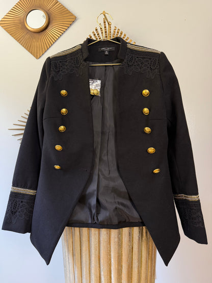 Romeo & Juliet Couture - Black Military Jacket w/ Gold Buttons
