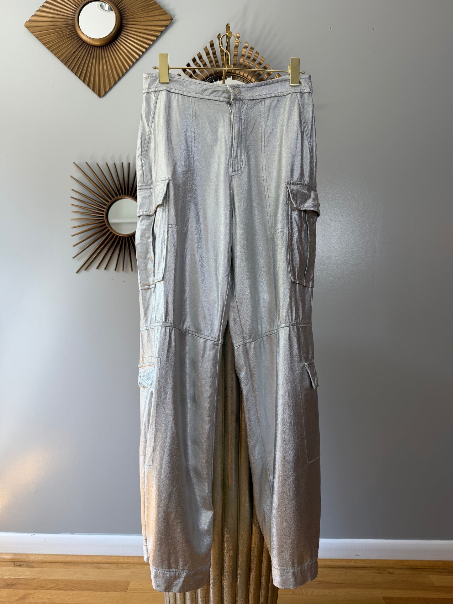 Zara - Silver Cargo Pants