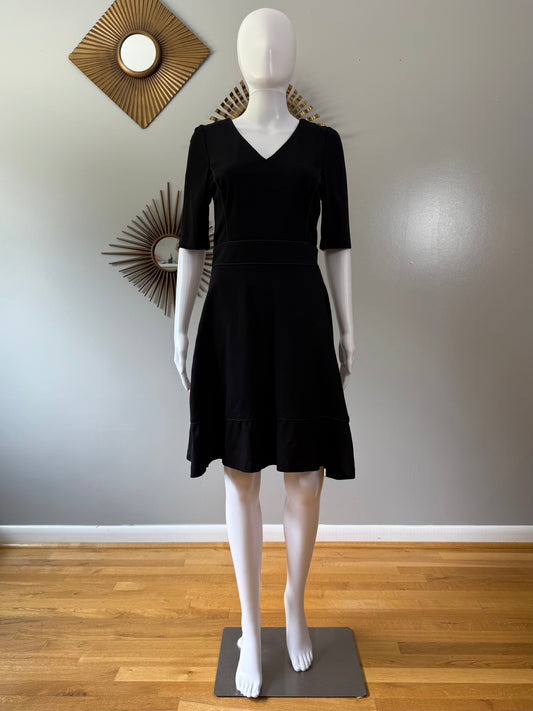 Banana Republic - Black Ponte Fit and Flare Dress