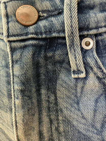 True Religion - Blue Floral Flare Jeans