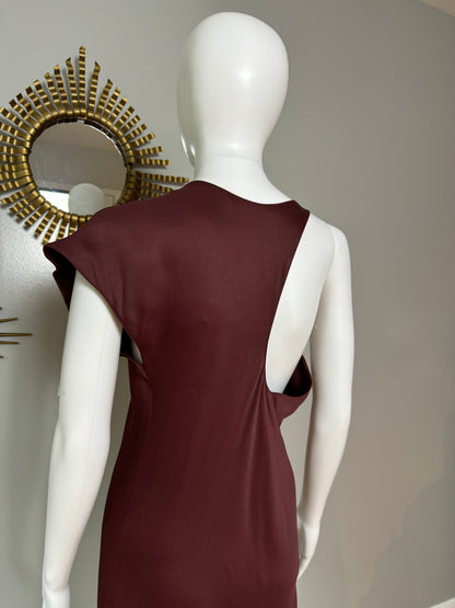 ZARA - Burgundy Asymmetrical Midi Dress