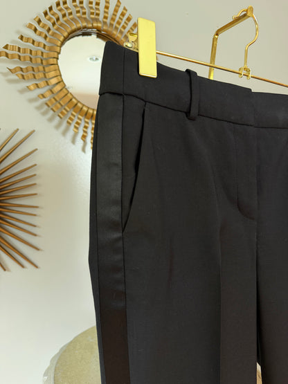 J Crew - Black Ankle Cropped Pants w/ Side Stripe