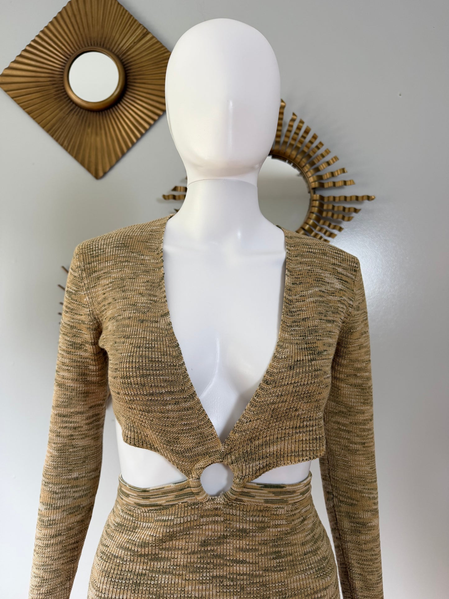 12th Tribe - Green Uproar Knit Midi Dress