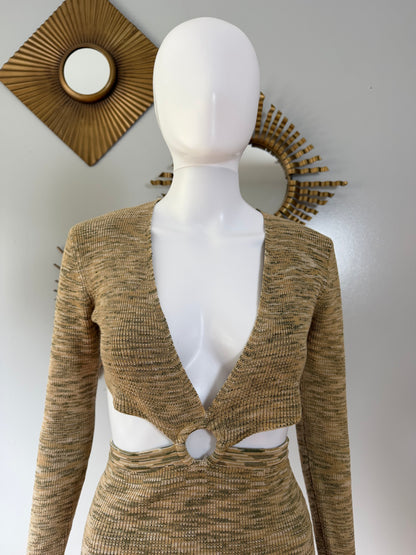 12th Tribe - Green Uproar Knit Midi Dress