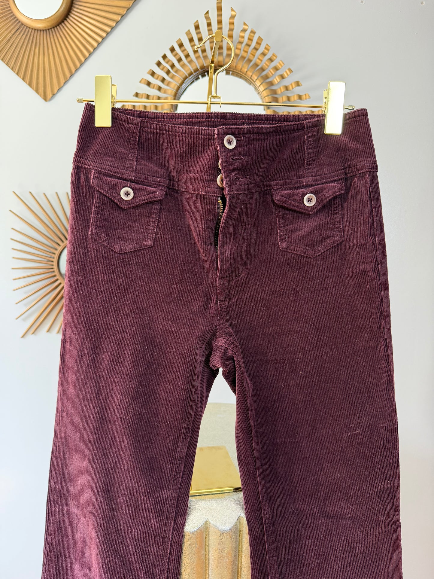 Anthropology- Wine Corduroy Pants