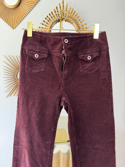 Anthropology- Wine Corduroy Pants