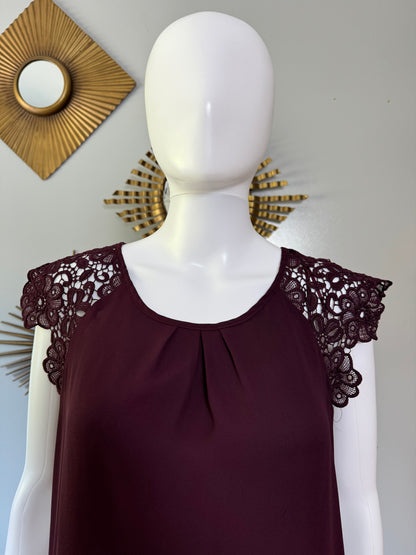 Burgundy Top w/ Lace Details