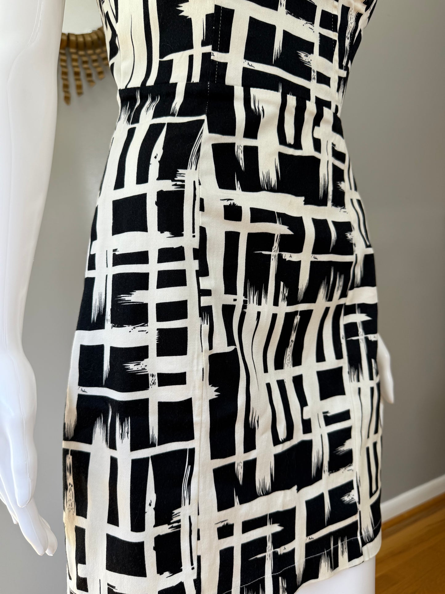 Charlotte Russe - Black & White Abstract Mini Dress