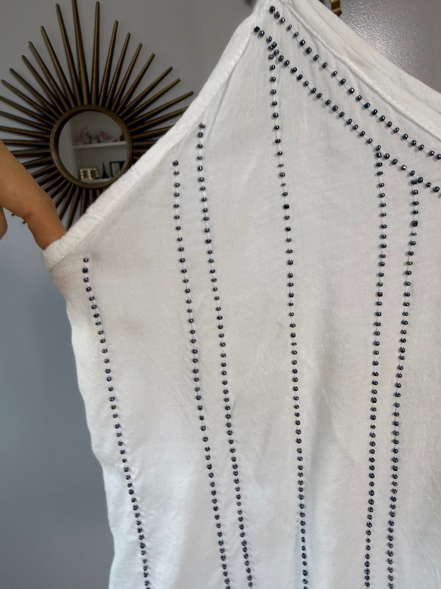 Milkshake- White Beaded Tank Top