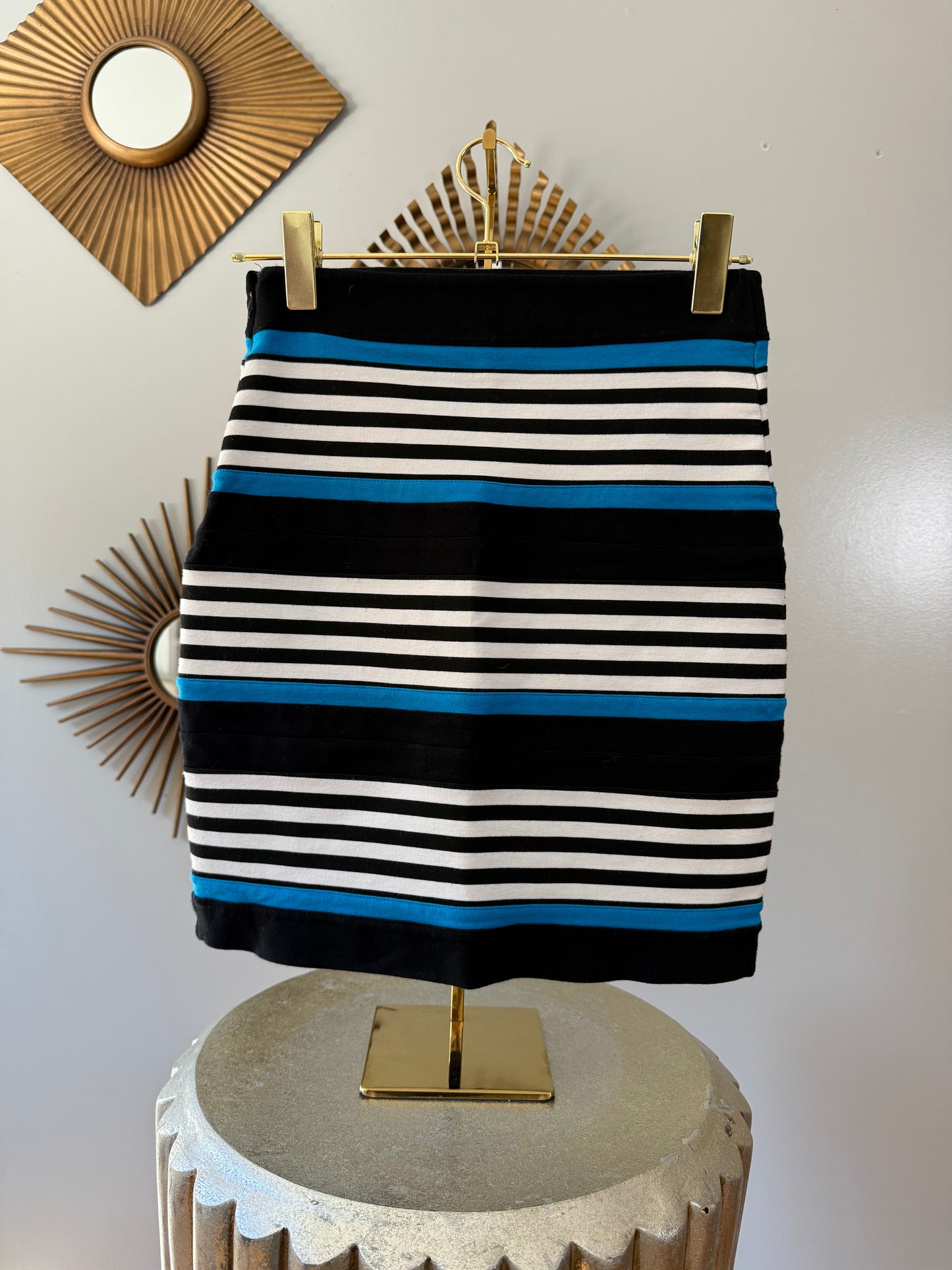 Express - Black Striped Mini Skirt