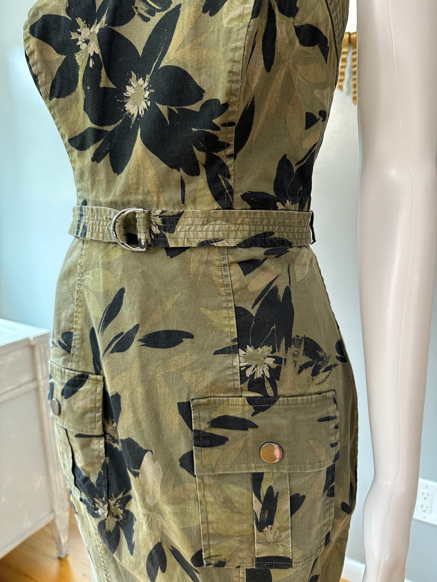 Guess - Green Camo Halter Mini Dress