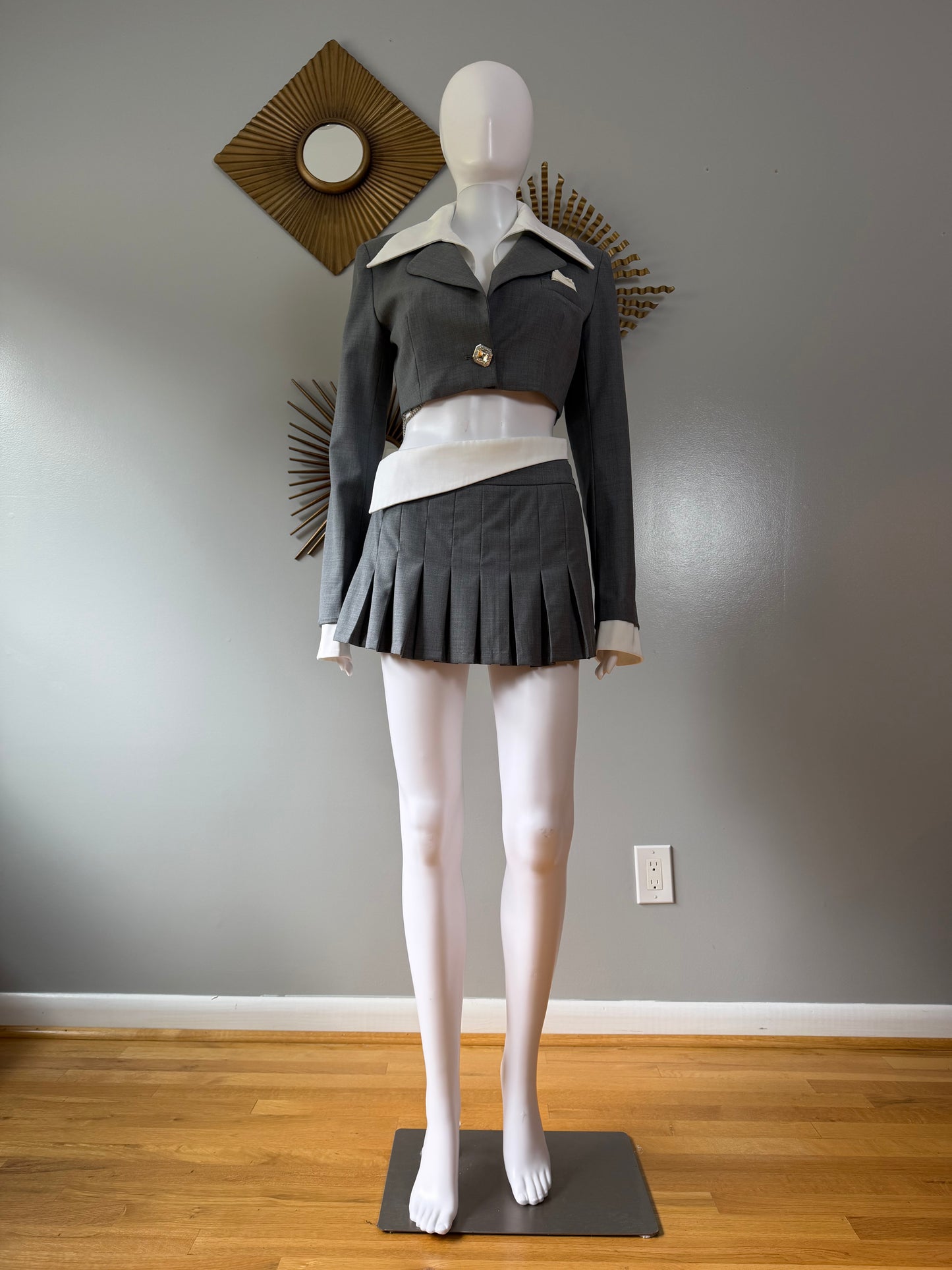 Nana Jacqueline - Grey Charloteen Jacket & Harper Skirt Set