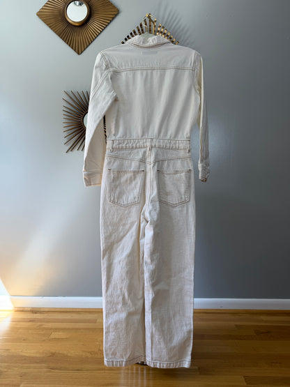 Zara - Beige Denim Jumpsuit