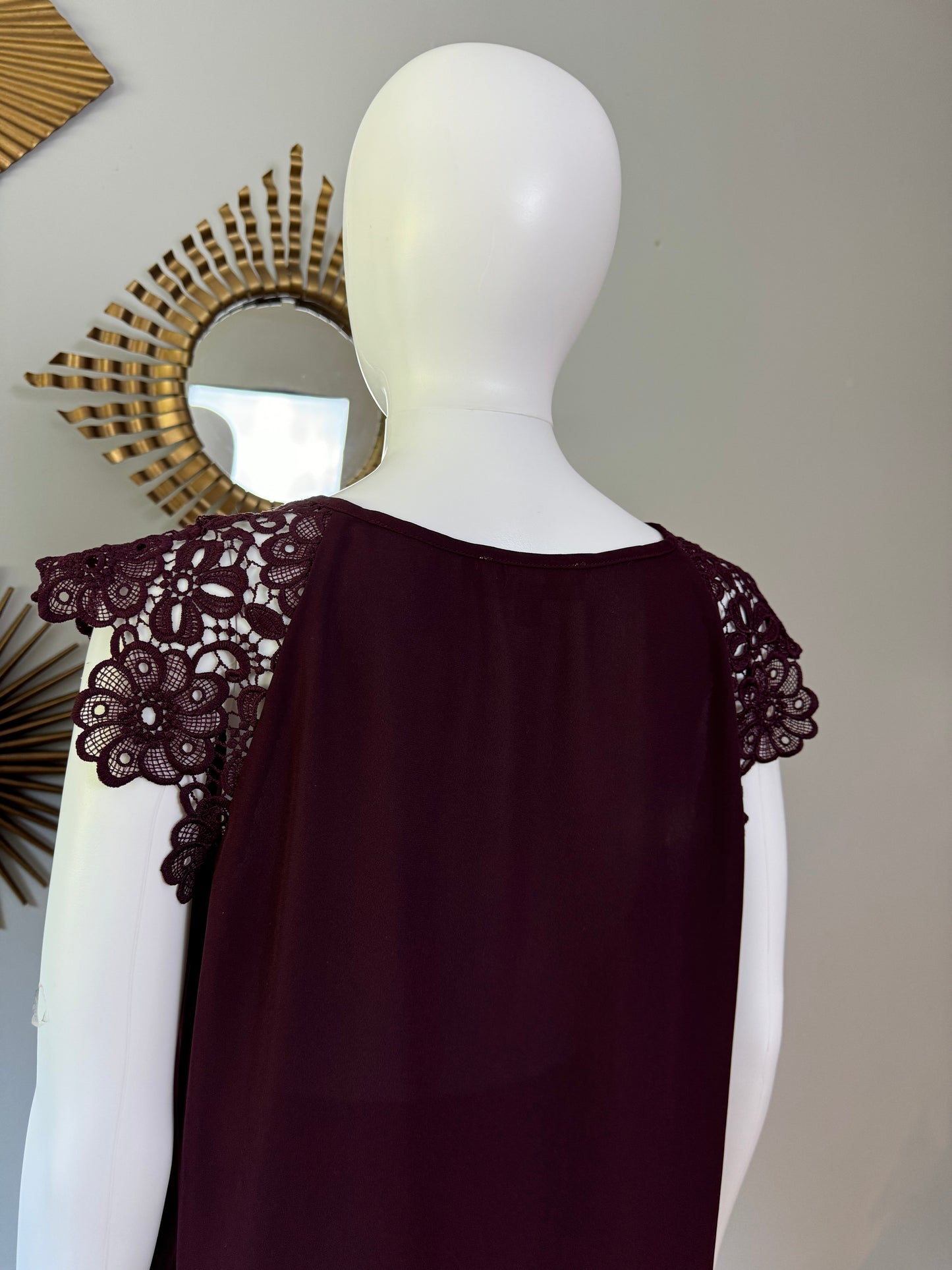 Burgundy Top w/ Lace Details