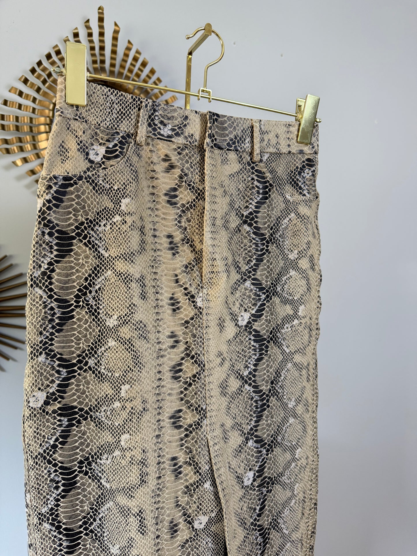 Zara - Snakeskin Faux Leather Pencil Skirt