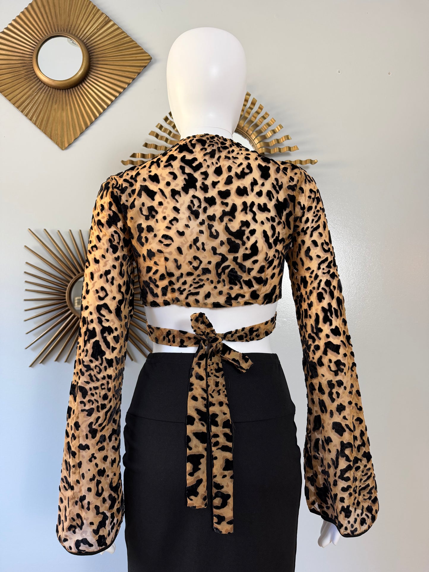 Tiger Mist - Brown Cheetah Print Crop Top